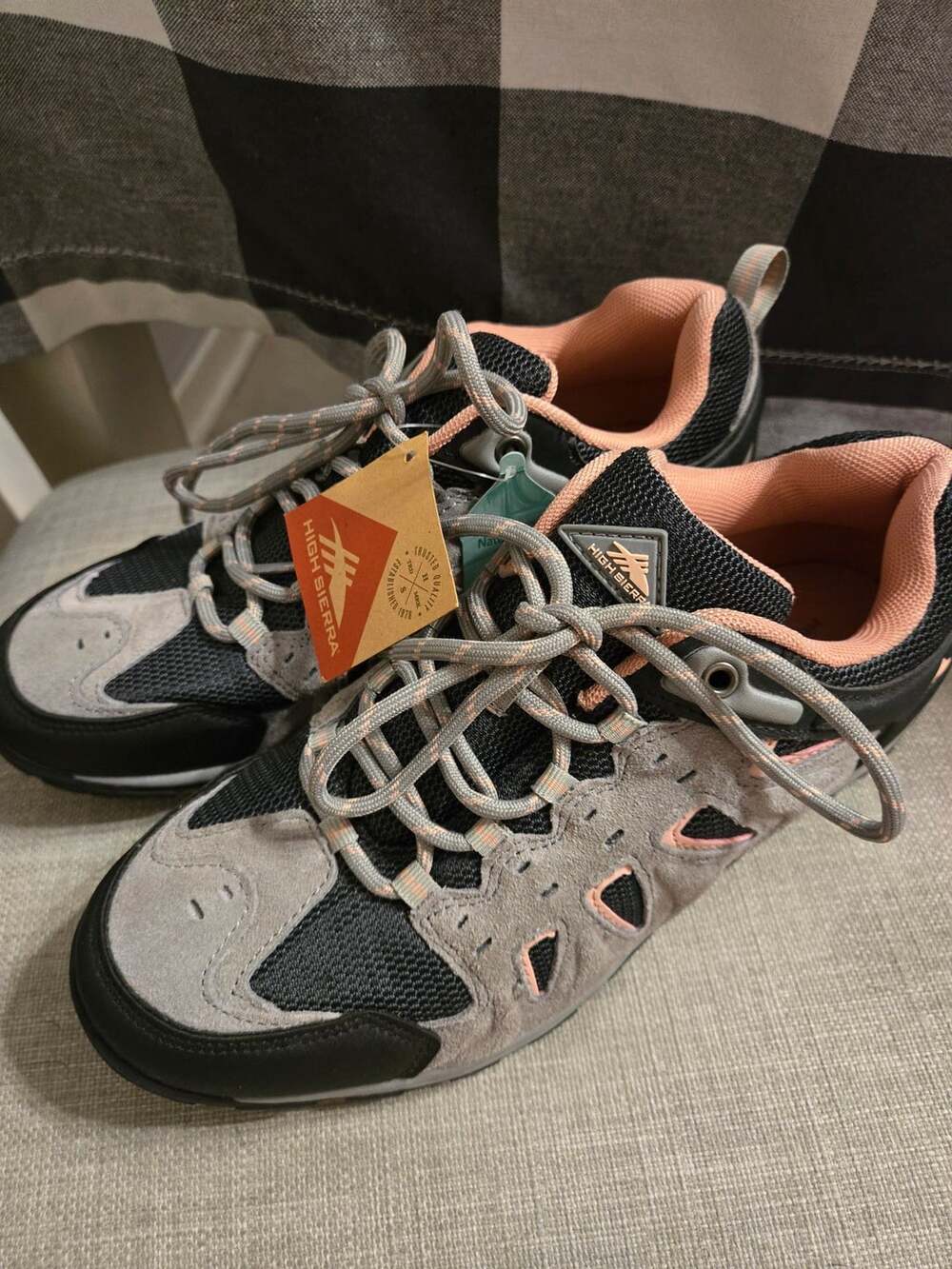 High Sierra Hiking Shoes Black Gray Pink